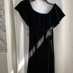Velvet off shoulder dress